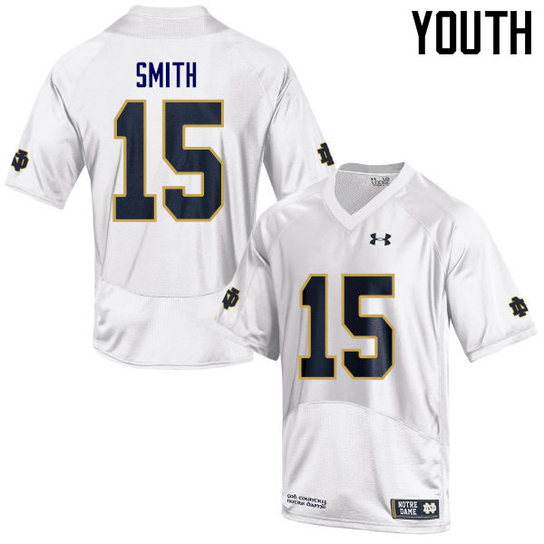 Youth #15 Cameron Smith Notre Dame Fighting Irish College Football Jerseys Sale-White